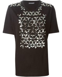 T-shirt à col rond orné noir Alexander McQueen