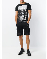 T-shirt à col rond orné noir Philipp Plein