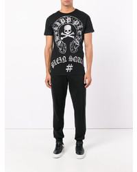 T-shirt à col rond orné noir Philipp Plein