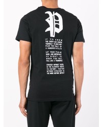 T-shirt à col rond orné noir Philipp Plein