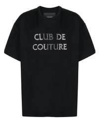 T-shirt à col rond orné noir Anonymous