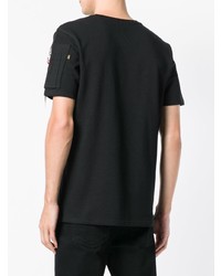 T-shirt à col rond orné noir Alpha Industries