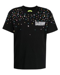 T-shirt à col rond orné noir BARROW