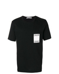 T-shirt à col rond orné noir CK Jeans