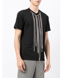 T-shirt à col rond orné noir Comme Des Garcons Homme Plus