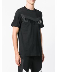 T-shirt à col rond orné noir Les Hommes Urban