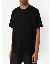 T-shirt à col rond orné noir Burberry