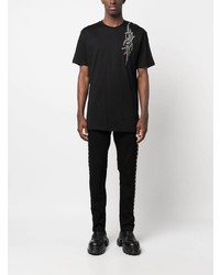 T-shirt à col rond orné noir Philipp Plein