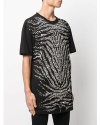 T-shirt à col rond orné noir Balmain