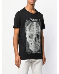 T-shirt à col rond orné noir Philipp Plein