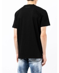 T-shirt à col rond orné noir DSQUARED2