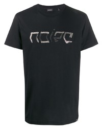 T-shirt à col rond orné noir Diesel