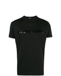 T-shirt à col rond orné noir DSQUARED2