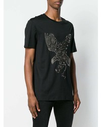 T-shirt à col rond orné noir Roberto Cavalli