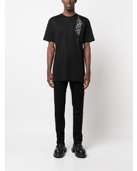 T-shirt à col rond orné noir Philipp Plein