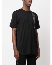 T-shirt à col rond orné noir Philipp Plein