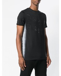 T-shirt à col rond orné noir Philipp Plein