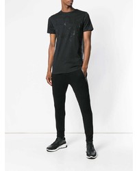 T-shirt à col rond orné noir Philipp Plein