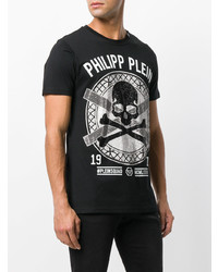 T-shirt à col rond orné noir Philipp Plein