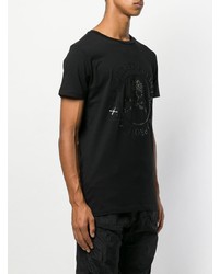 T-shirt à col rond orné noir Philipp Plein