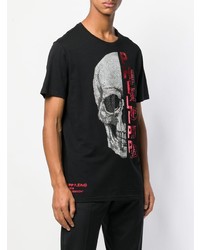 T-shirt à col rond orné noir Philipp Plein