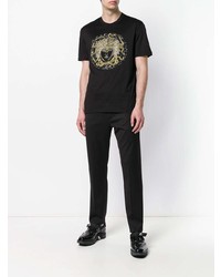 T-shirt à col rond orné noir Versace