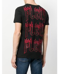 T-shirt à col rond orné noir Philipp Plein