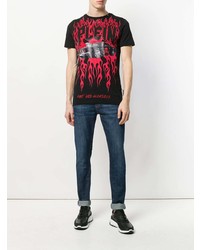 T-shirt à col rond orné noir Philipp Plein