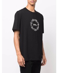 T-shirt à col rond orné noir Just Cavalli
