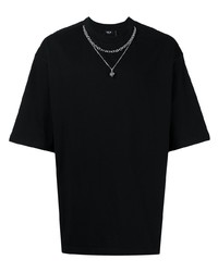 T-shirt à col rond orné noir FIVE CM