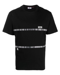T-shirt à col rond orné noir Gcds