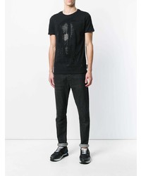 T-shirt à col rond orné noir Philipp Plein