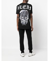 T-shirt à col rond orné noir Philipp Plein