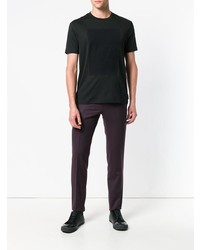 T-shirt à col rond orné noir Emporio Armani