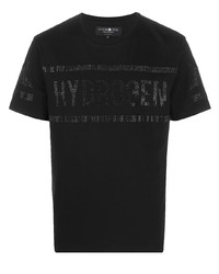 T-shirt à col rond orné noir Hydrogen