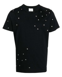 T-shirt à col rond orné noir Isabel Marant