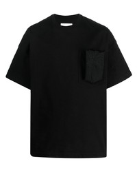 T-shirt à col rond orné noir Jil Sander