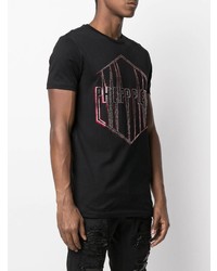 T-shirt à col rond orné noir Philipp Plein