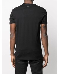 T-shirt à col rond orné noir Philipp Plein