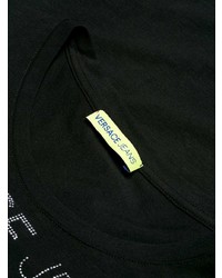 T-shirt à col rond orné noir Versace Jeans
