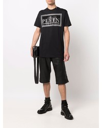 T-shirt à col rond orné noir Philipp Plein