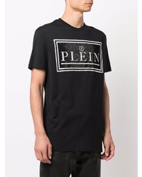 T-shirt à col rond orné noir Philipp Plein