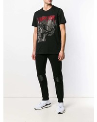 T-shirt à col rond orné noir Philipp Plein