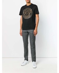 T-shirt à col rond orné noir Versace