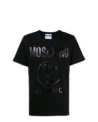 T-shirt à col rond orné noir Moschino