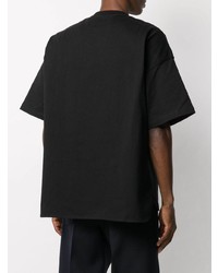 T-shirt à col rond orné noir Jil Sander