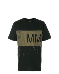 T-shirt à col rond orné noir Mr & Mrs Italy