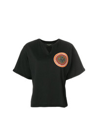 T-shirt à col rond orné noir Mr & Mrs Italy