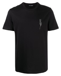 T-shirt à col rond orné noir Neil Barrett