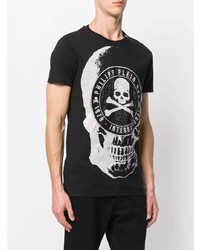 T-shirt à col rond orné noir Philipp Plein